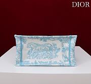 Fortok Dior Small Book Tote White and Celestial Blue Toile de Jouy Sauvage Embroidery 26*22*8cm - 6