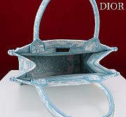 Fortok Dior Small Book Tote White and Celestial Blue Toile de Jouy Sauvage Embroidery 26*22*8cm - 5