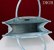 Fortok Dior Medium Book Tote White and Celestial Blue Toile de Jouy Sauvage Embroidery 36*28*16cm - 4