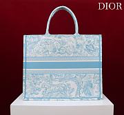Fortok Dior Large Book Tote White and Celestial Blue Toile de Jouy Sauvage Embroidery 41*35*18cm - 5
