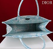 Fortok Dior Large Book Tote White and Celestial Blue Toile de Jouy Sauvage Embroidery 41*35*18cm - 4