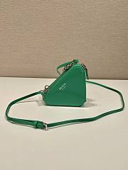 Fortok Triangular embellished satin and leather mini-pouch Green 15 x 10 x 5 cm - 5