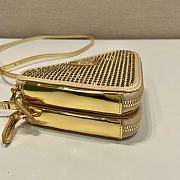 Fortok Triangular embellished satin and leather mini-pouch Gold 15 x 10 x 5 cm - 5