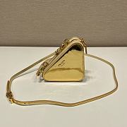 Fortok Triangular embellished satin and leather mini-pouch Gold 15 x 10 x 5 cm - 4