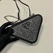 Fortok Triangular embellished satin and leather mini-pouch Crystal 15 x 10 x 5 cm - 5