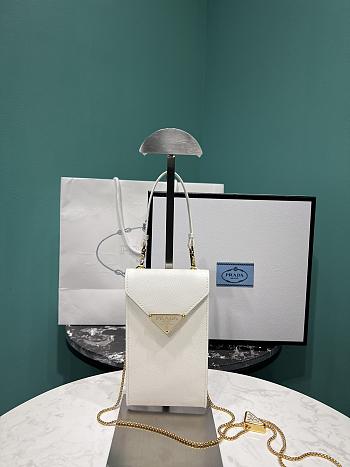 Fortok Prada Crossbody Bag White 10.5x18x3cm