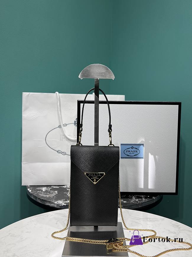 Fortok Prada Crossbody Bag Black 10.5x18x3cm - 1
