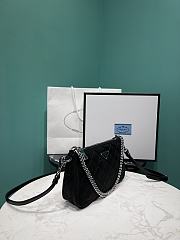 Fortok Prada 2way Quilted Shoulder Bag Black 25X14X6.5cm - 2