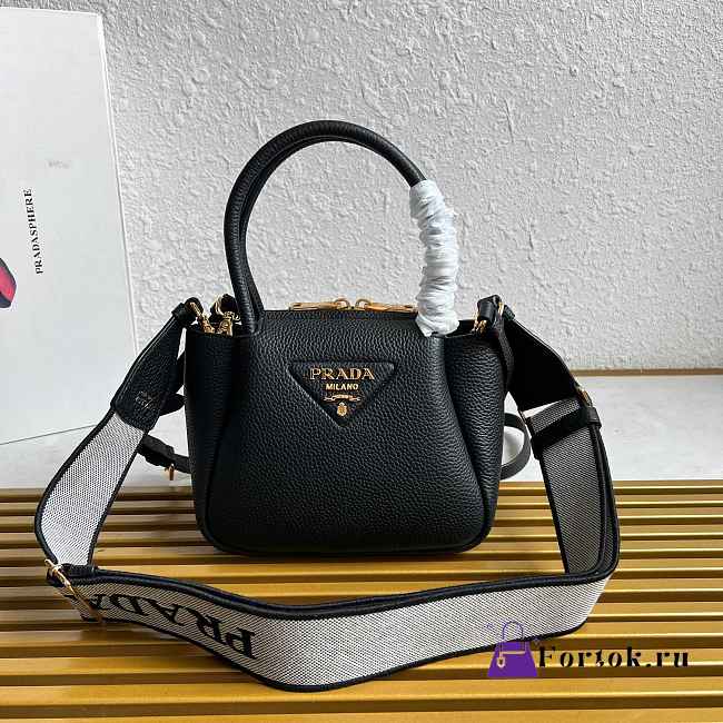 Fortok Prada Leather mini handbag With Strap Black 18*19.5*9cm - 1