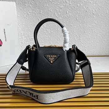 Fortok Prada Leather mini handbag With Strap Black 18*19.5*9cm