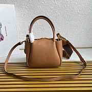 Fortok Prada Leather mini handbag With Strap Caramel 18*19.5*9cm - 3