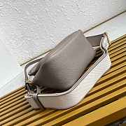 Fortok Prada Leather mini handbag With Strap Clay Gray 18*19.5*9cm  - 5