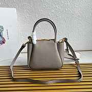 Fortok Prada Leather mini handbag With Strap Clay Gray 18*19.5*9cm  - 2