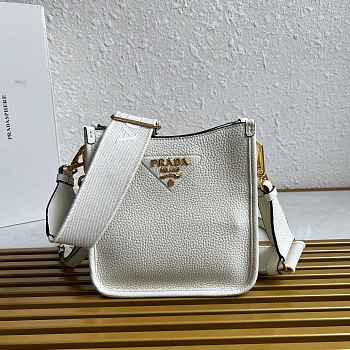 Fortok Prada Leather mini shoulder bag White 20*19*6cm