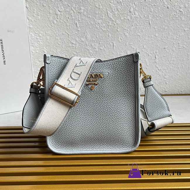 Fortok Prada Leather mini shoulder bag Granite Gray 20*19*6cm  - 1