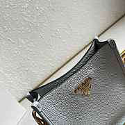 Fortok Prada Leather mini shoulder bag Granite Gray 20*19*6cm  - 4