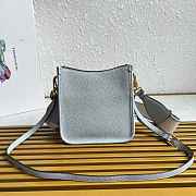 Fortok Prada Leather mini shoulder bag Granite Gray 20*19*6cm  - 2