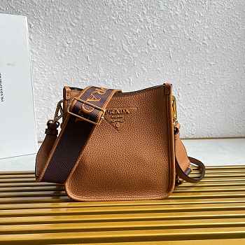 Fortok Prada Leather mini shoulder bag Caramel 20*19*6cm 