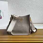 Fortok Prada Leather mini shoulder bag Clay Gray 20*19*6cm  - 1