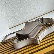 Fortok Prada Leather mini shoulder bag Clay Gray 20*19*6cm  - 6