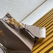 Fortok Prada Leather mini shoulder bag Clay Gray 20*19*6cm  - 4