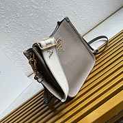 Fortok Prada Leather mini shoulder bag Clay Gray 20*19*6cm  - 3
