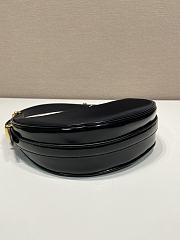 Fortok Prada Black Re-Nylon Brushed Leather Gilded Triangle Logo Arco Hobo 2WAY 22.5x18.5x6.5cm - 2