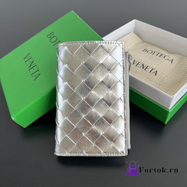 Fortok Bottega Veneta Wallet Silver 14.5x9.5 cm - 1