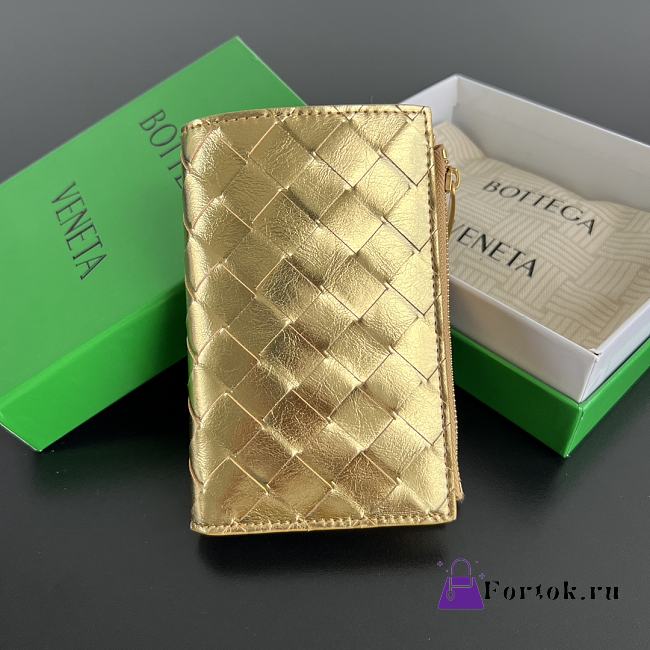 Fortok Bottega Veneta Wallet Gold 14.5x9.5 cm - 1