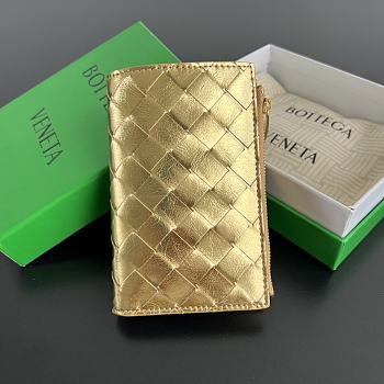 Fortok Bottega Veneta Wallet Gold 14.5x9.5 cm