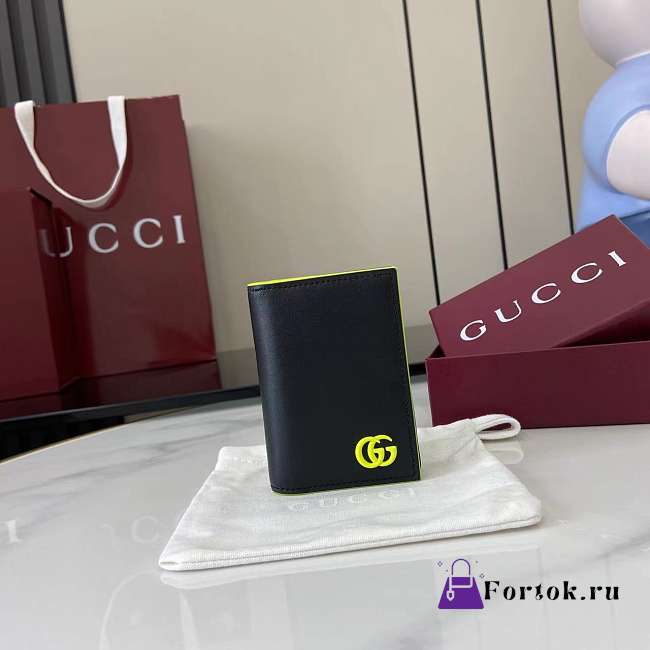 Fortok Gucci Black Wallet Logo Green 10.5 x 7.5 x 2.5 cm - 1