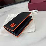 Fortok Gucci Black Wallet Logo Orange 10.5 x 7.5 x 2.5 cm - 6