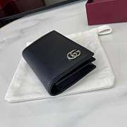 Fortok Gucci Black Wallet Logo Silver 10.5 x 7.5 x 2.5 cm - 6