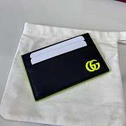 Fortok Gucci Black Card Holder Logo Green 11 x 7 cm - 1