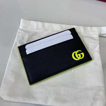 Fortok Gucci Black Card Holder Logo Green 11 x 7 cm