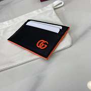 Fortok Gucci Black Card Holder Logo Orange 11 x 7 cm - 6