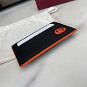 Fortok Gucci Black Card Holder Logo Orange 11 x 7 cm - 5