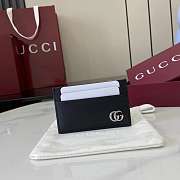 Fortok Gucci Black Card Holder Logo Silver 11 x 7 cm - 1