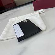 Fortok Gucci Black Card Holder Logo Silver 11 x 7 cm - 6