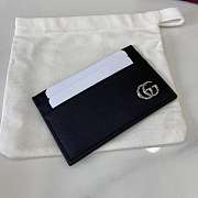 Fortok Gucci Black Card Holder Logo Silver 11 x 7 cm - 4