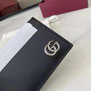 Fortok Gucci Black Card Holder Logo Silver 11 x 7 cm - 3