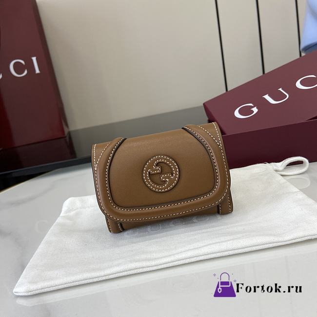 Fortok Gucci Blondie Mini Wallet Dark Brown 11 x 9 cm  - 1