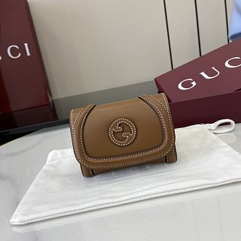 Fortok Gucci Blondie Mini Wallet Dark Brown 11 x 9 cm 