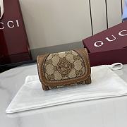 Fortok Gucci Blondie Mini Wallet Canvas Logo Brown 11 x 9 cm  - 1