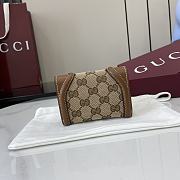 Fortok Gucci Blondie Mini Wallet Canvas Logo Brown 11 x 9 cm  - 6