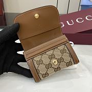 Fortok Gucci Blondie Mini Wallet Canvas Logo Brown 11 x 9 cm  - 3