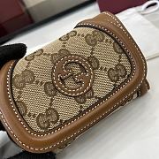Fortok Gucci Blondie Mini Wallet Canvas Logo Brown 11 x 9 cm  - 2