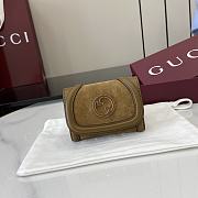 Fortok Gucci Blondie Mini Wallet Suede Brown 11 x 9 cm  - 1