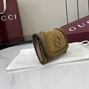 Fortok Gucci Blondie Mini Wallet Suede Brown 11 x 9 cm  - 6