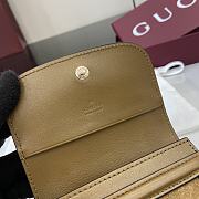 Fortok Gucci Blondie Mini Wallet Suede Brown 11 x 9 cm  - 4